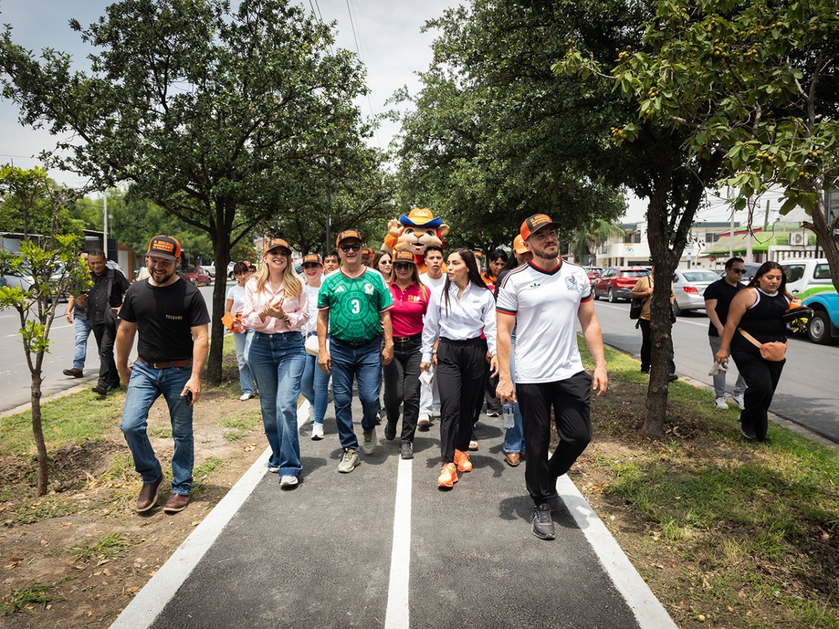 Gobernador de Nuevo León entrega rehabilitación del Andador Lineal Guadalupe como legado del Mundial 2026