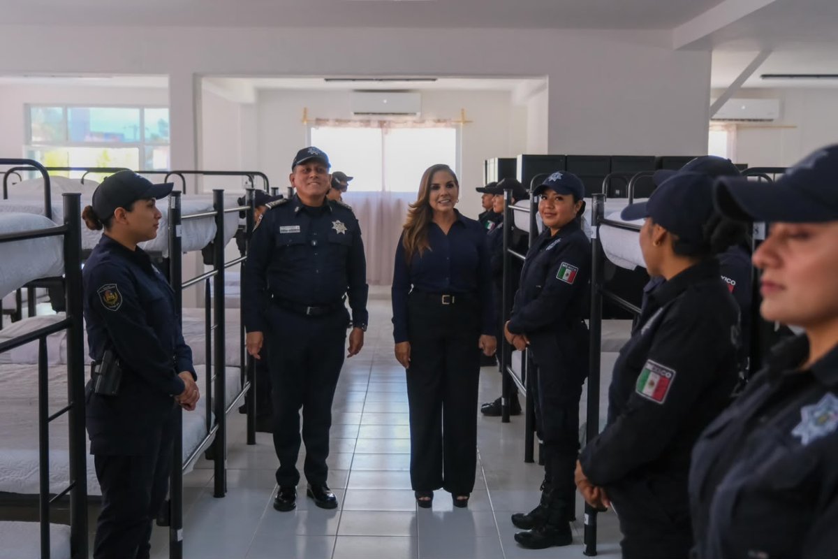 Mara Lezama supervisa remodelación de base policial en Cancún con inversión de 10 mdp