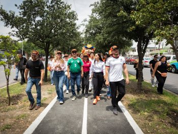 Gobernador de Nuevo León entrega rehabilitación del Andador Lineal Guadalupe como legado del Mundial 2026