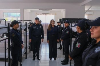 Mara Lezama supervisa remodelación de base policial en Cancún con inversión de 10 mdp