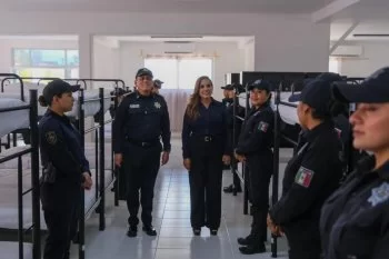 Mara Lezama supervisa remodelación de base policial en Cancún con inversión de 10 mdp