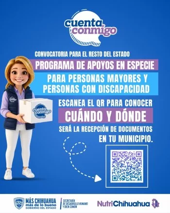 Inicia registro en NutriChihuahua para apoyos alimentarios a adultos mayores y personas con discapacidad