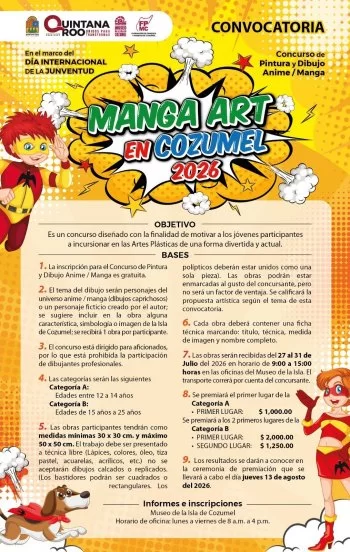 FPMC convoca a jóvenes al concurso de arte plástico "Manga Art en Cozumel 2026"
