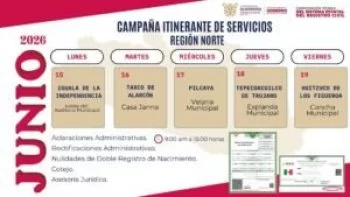 Registro Civil llevará servicios gratuitos a cinco municipios de la zona Norte de Guerrero
