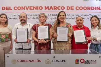Mara Lezama firma convenio con CONAPO para mejorar políticas públicas con datos poblacionales