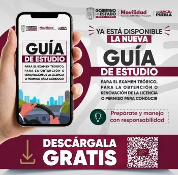 Gobierno de Puebla publica guía de estudio para licencias de conducir