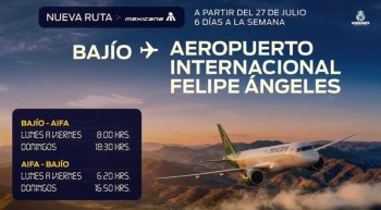 Nueva ruta aérea BJX-AIFA conectará Guanajuato con el Aeropuerto Felipe Ángeles desde julio
