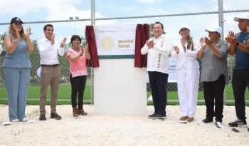 Mundial Social 2026: Entregan cuatro nuevas canchas de fútbol en Yucatán