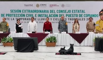 Instalan Consejo Estatal de Protección Civil en Chiapas ante temporada de lluvias y ciclones 2026