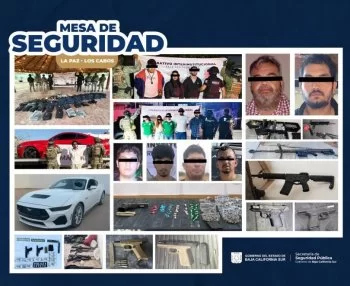 Aseguran 17 personas y 110 artefactos explosivos en operativos en Baja California Sur