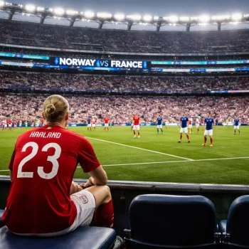 Haaland a la banca en el duelo decisivo entre Noruega y Francia