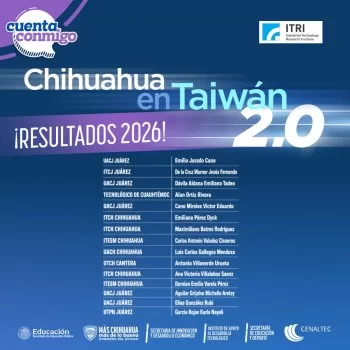 Chihuahua selecciona a 15 estudiantes para segunda generación del programa de talentos en Taiwán