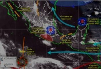 Pronostican lluvias ligeras en tres regiones de Guerrero por circulación ciclónica