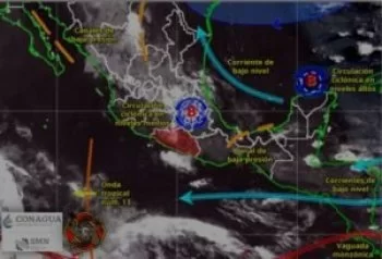 Pronostican lluvias ligeras en tres regiones de Guerrero por circulación ciclónica