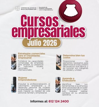 SETUE ofrece cursos empresariales gratuitos en Baja California Sur durante julio