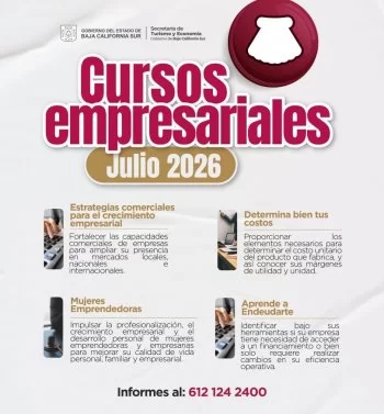 SETUE ofrece cursos empresariales gratuitos en Baja California Sur durante julio
