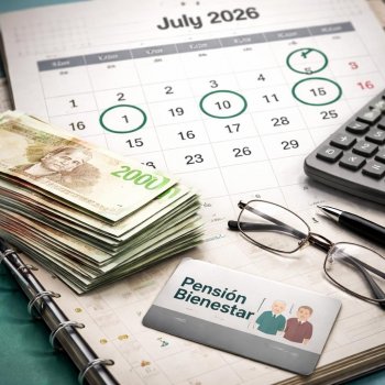 Calendario de pagos Pensión Bienestar julio 2026: fechas y montos oficiales