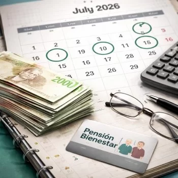 Calendario de pagos Pensión Bienestar julio 2026: fechas y montos oficiales