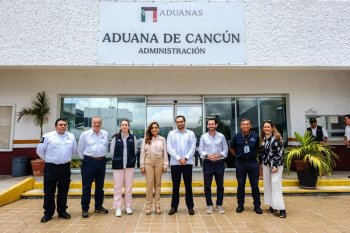 Mara Lezama y titular de Aduanas supervisan avances en agilización de atención en Aeropuerto de Cancún