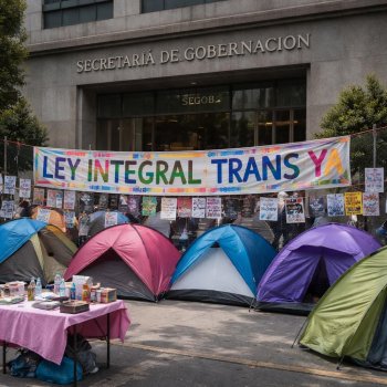 Plantón trans en la Segob exige Ley Integral y justicia histórica