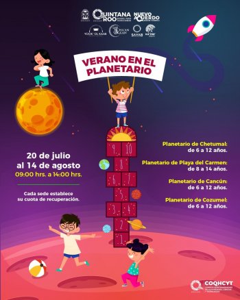 COQHCYT invita a cursos de verano en planetarios de Quintana Roo