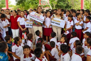 Gobernadora Mara Lezama entrega domo y mejoras en primaria de Carlos A. Madrazo