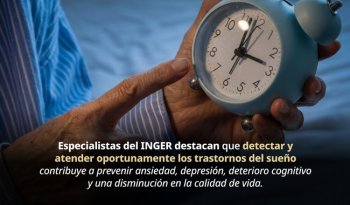 Hasta 40% de adultos mayores presenta insomnio, alerta el INGER