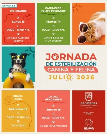 SSZ llevará esterilización gratuita de mascotas a municipios del norte de Zacatecas