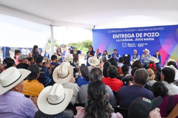 Tere Jiménez entrega pozos de agua en Jesús María y Cosío; beneficia a 17 mil habitantes