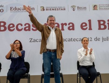 Zacatecas será el primer estado con becas de primaria a universidad: Sheinbaum y Monreal lanzan Beca Gertrudis Bocanegra