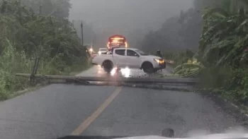 Colapsa poste de luz en carretera federal 175; cierran circulación en Oaxaca