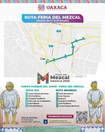 BinniBus habilita ruta gratuita para la Feria del Mezcal 2026 en Oaxaca