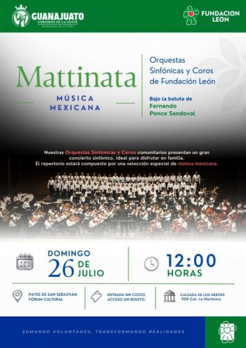 Orquestas y Coros de Fundación León ofrecerán concierto gratuito de música mexicana