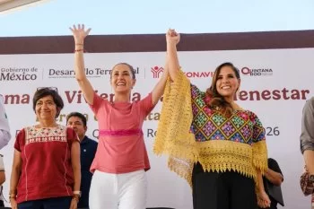Claudia Sheinbaum y Mara Lezama entregan 240 viviendas en Cancún; Quintana Roo lidera avance nacional