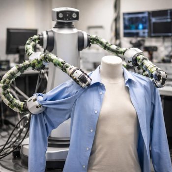 Científicos crean robot que viste a personas en 10 segundos inspirado en la hiedra trepadora