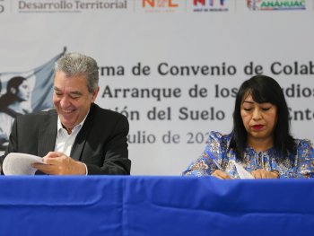Gobierno de Nuevo León y SEDATU firman convenio para ordenar territorio en torno al tren de pasajeros