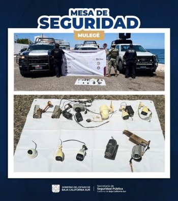 Aseguran 11 cámaras de videovigilancia irregulares en Santa Rosalía, Mulegé