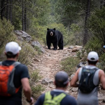 Oso negro sorprende a corredores durante la Ultra Coahuila en Arteaga