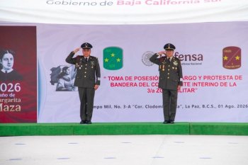 Gobernador de BCS asiste a toma de posesión del comandante interino de la Tercera Zona Militar