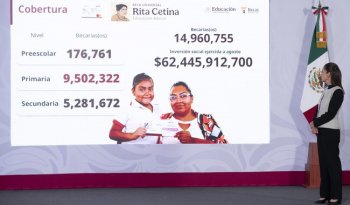 Arranca dispersión de Beca Rita Cetina para 6.6 millones de estudiantes de primaria