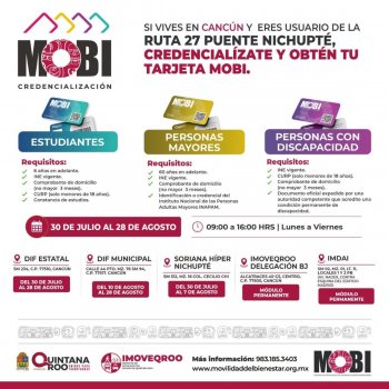 Arranca en Cancún credencialización gratuita de Tarifa Social MOBI para Ruta 27 Puente Nichupté