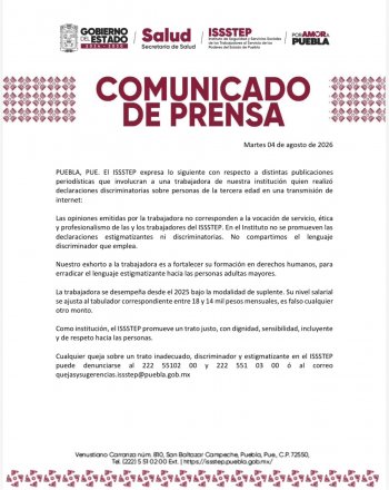 ISSSTEP reprueba declaraciones discriminatorias contra adultos mayores