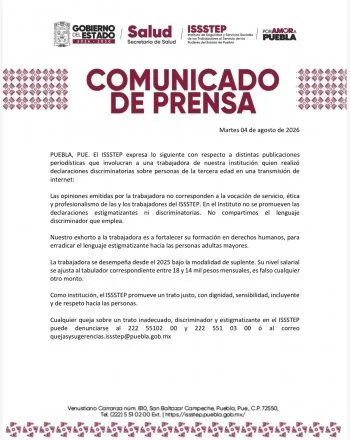 ISSSTEP reprueba declaraciones discriminatorias contra adultos mayores