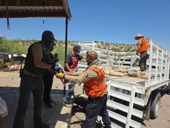 Entrega Protección Civil apoyos a familias afectadas por lluvias en Ojinaga