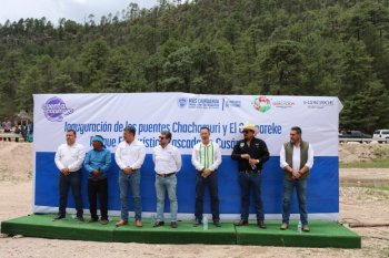 Inauguran dos puentes vehiculares sobre el río Cusárare en Guachochi