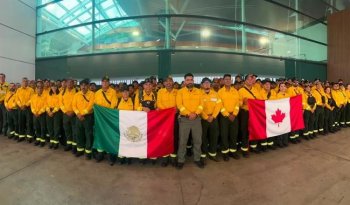México despliega cuarto contingente de 102 brigadistas a incendios en Canadá