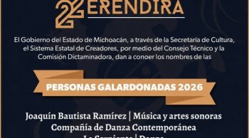 Secum anuncia a ganadores del Premio Estatal de las Artes Eréndira 2026