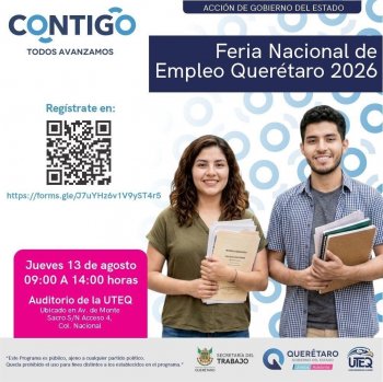 Feria Nacional de Empleo para las Juventudes 2026 ofertará 970 plazas en Querétaro