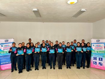 Policía Rosa concluye curso de Lengua de Señas Mexicana Nivel II en Aguascalientes