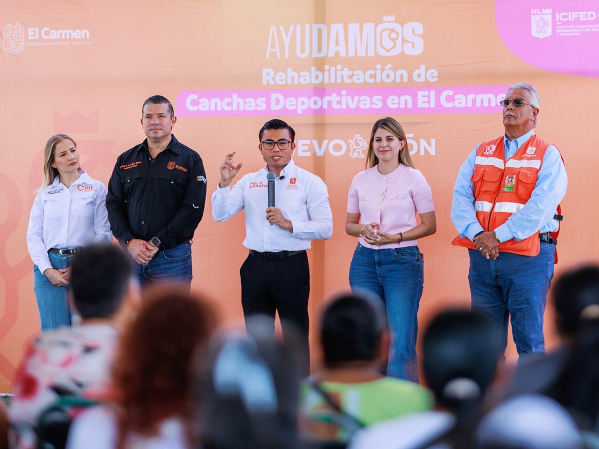 Félix Arratia arranca construcción de guardería en Mina y canchas deportivas en El Carmen